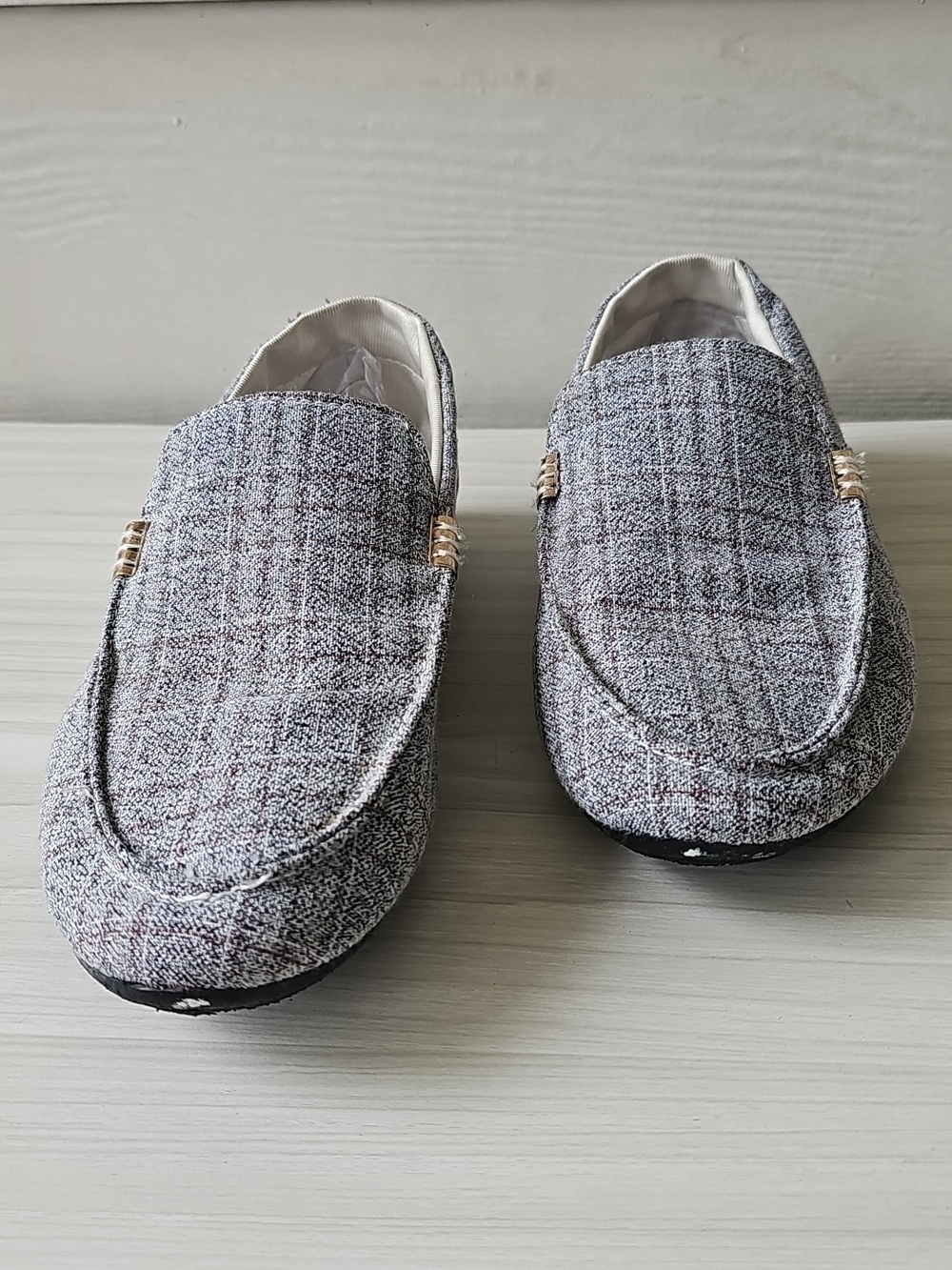 Men's Gray Tweed Slip-On Loafers - Classic Casual